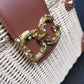 DG Amore Wicker Top Handle Box Bag Beige For Women 7.9in/20cm DG 0400015630447