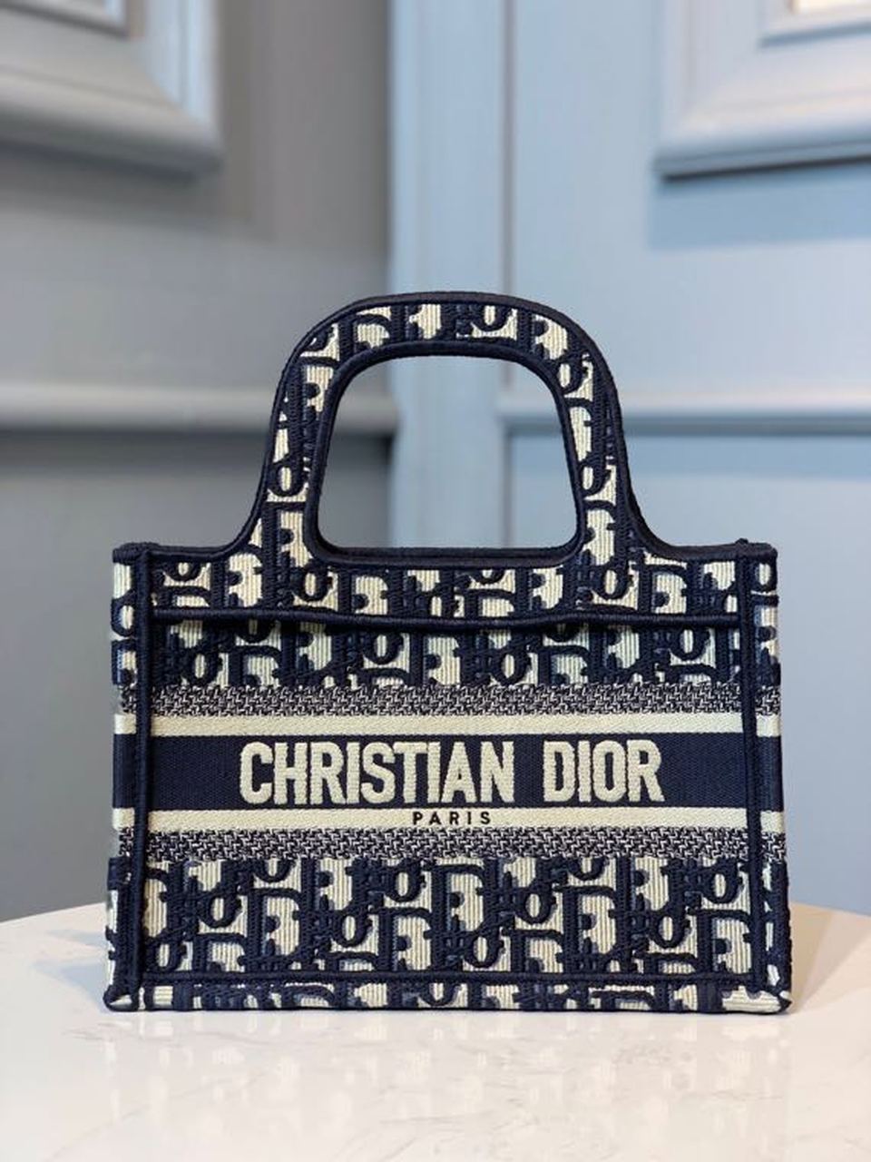 DI Mini Book Tote Bag Blue By Maria Grazia Chiuri For Women 9in/22cm CD S5475ZRIW_M928
