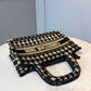 DI Mini Book Tote Bag Herringbone Embroidered Canvas For Women 22cm/9in CD