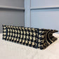 DI Mini Book Tote Bag Herringbone Embroidered Canvas For Women 22cm/9in CD