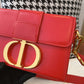 DI Mini 30 Montaigne Bag Gold Toned Hardware Red For Women 18cm/7in CD