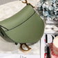 DI Cedar Green Grained Saddle Bag Gold Toned Hardware Canvas For Women 25cm/10in CD M0446CBAA_M67H