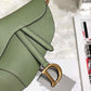 DI Cedar Green Grained Saddle Bag Gold Toned Hardware Canvas For Women 25cm/10in CD M0446CBAA_M67H