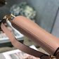 DI Warm Taupe Grained Saddle Bag Gold Toned Hardware Canvas For Women 25cm/10in CD M0446CBAA_M45M