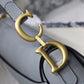 DI Saddle Bag Light Blue Grained Gold Toned Hardware For Women 25cm/10in CD