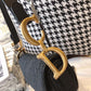 DI Saddle Bag Black Oblique Embroidered Canvas Gold Toned Hardware For Women 25cm/10in CD