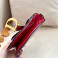 DI Micro Saddle Bag Red Patent Gold Toned Hardware For Women 19.5cm/7.6in CD