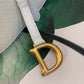 DI Saddle Bag White Oblique Embroidered Canvas Gold Toned Hardware For Women 25cm/10in CD