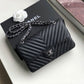 CHL Chevron Classic Handbag Silver Hardware Black For Women, Women’s Bags, Shoulder And Crossbody Bags 10.2in/26cm