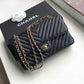 CHL Chevron Classic Handbag Gold Toned Hardware Black For Women, Women’s Bags, Shoulder And Crossbody Bags 10.2in/26cm