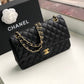 Chanel Classic Handbag Gold Toned Hardware Black For Women, Women’s Bags, Shoulder And Crossbody Bags 10.2in/26cm A01112