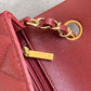 Chanel Classic HandBag Gold Toned Hardware Burgundy For Women 7.8in/20cm