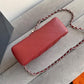 Chanel Classic HandBag Silver Hardware Burgundy For Women 7.8in/20cm