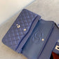 Chanel Classic Handbag Navy Blue For Women, Women’s Bags, Shoulder And Crossbody Bags 10.2in/26cm A01112