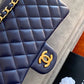 Chanel Classic HandBag Navy Blue For Women 9.9in/25.5cm A01112