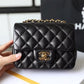 Chanel Classic Mini Flap Bag Gold Toned Hardware Black For Women 6.7in/17cm