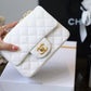 Chanel Classic Mini Flap Bag Golden Hardware White For Women 6.6in/17cm A35200