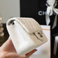 Chanel Classic Mini Flap Bag Silver Hardware White For Women 6.6in/17cm A35200