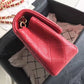 Chanel Classic HandBag With Charm Chain Chanel Gold Toned Hardware Red For Women