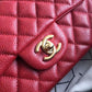 Chanel Classic HandBag With Charm Chain Chanel Gold Toned Hardware Red For Women