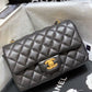 CHL Classic Flap Bag Gold Toned Hardware Black For Women, Women’s Bags, Shoulder And Crossbody Bags 7.8in/20cm A01116
