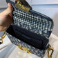 DI 30 Montaigne Box Bag Blue Oblique For Women17.5cm/7in FD Gold Toned Hardware CD