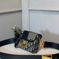 DI 30 Montaigne Box Bag Blue Oblique For Women17.5cm/7in FD Gold Toned Hardware CD