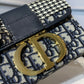 DI 30 Montaigne Box Bag Blue Oblique For Women17.5cm/7in FD Gold Toned Hardware CD
