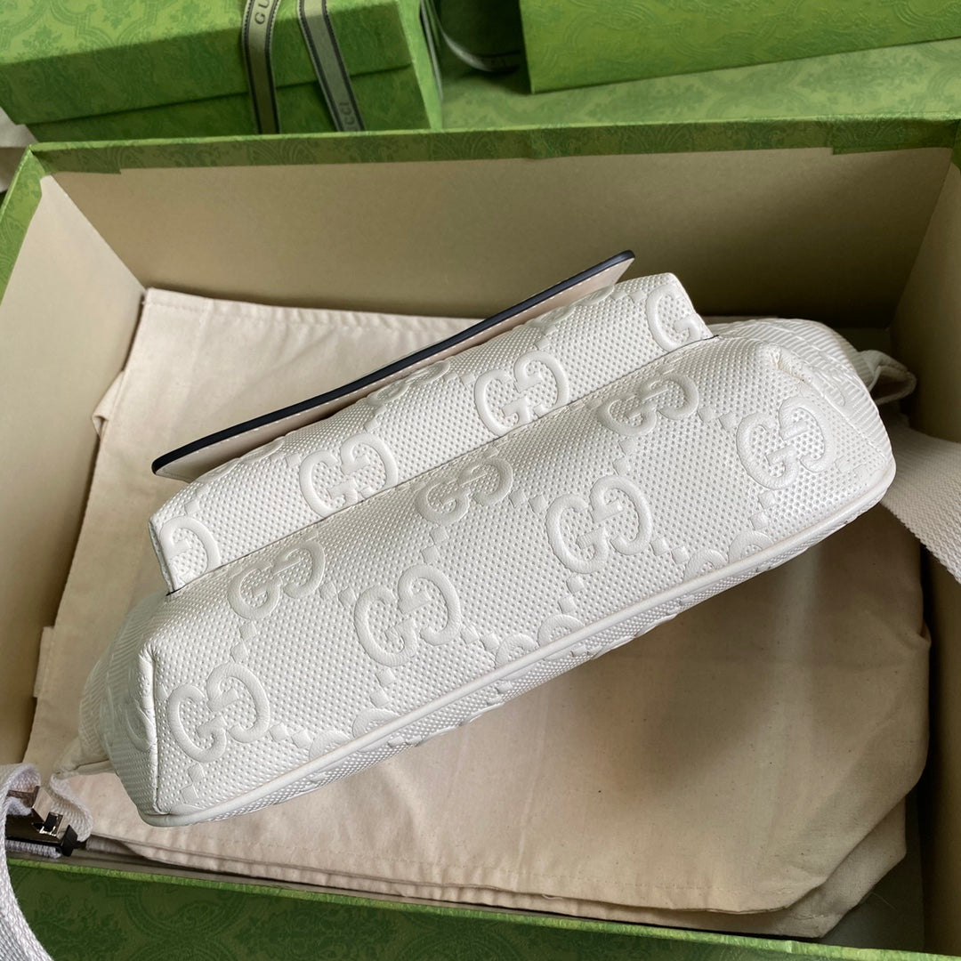 gg Embossed Belt Bag White gg Embossed For Men  11in/28cm gg