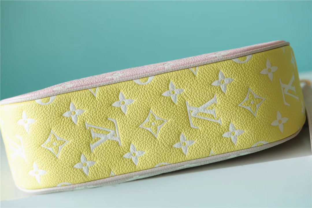 LV Bagatelle BB Monogram Empreinte Beige / Pink / Yellow For Women,  Shoulder And Crossbody Bags 22cm/8.7in LV M46113