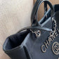 Chanel Large Deauville Pearl Tote Bag Black For Women, Women’s Handbags, Shoulder Bags 15in/38cm A66941