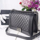 Chanel LeBoy Bag 28cm Lambskin Leather Antique Silver Hardware Spring/Summer Collection, Black