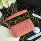 Chanel Classic Shoudlerbag PiNike For Women 9.8 in / 25 cm