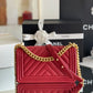 ChanelMedium Boy Handbag Red For Women 9.8in/25cm A67086
