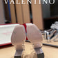 Valentino Garavani Strap Heeled Sandals With V Logo Crystal Embellishment Silver For Women