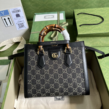 gg Diana Small Tote Bag Black For Women 10.6in/27cm gg 660195 17QDT 3177