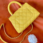 ChanelMini Flap Bag Top Handle Yellow For Women 7.5in/19cm
