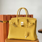 HM Birkin Nata Swift Yellow For Women Gold Toned Hardware 11.8in/30cm
