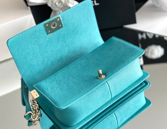 ChanelMedium Boy Handbag Blue For Women 9.8in/25cm A67086