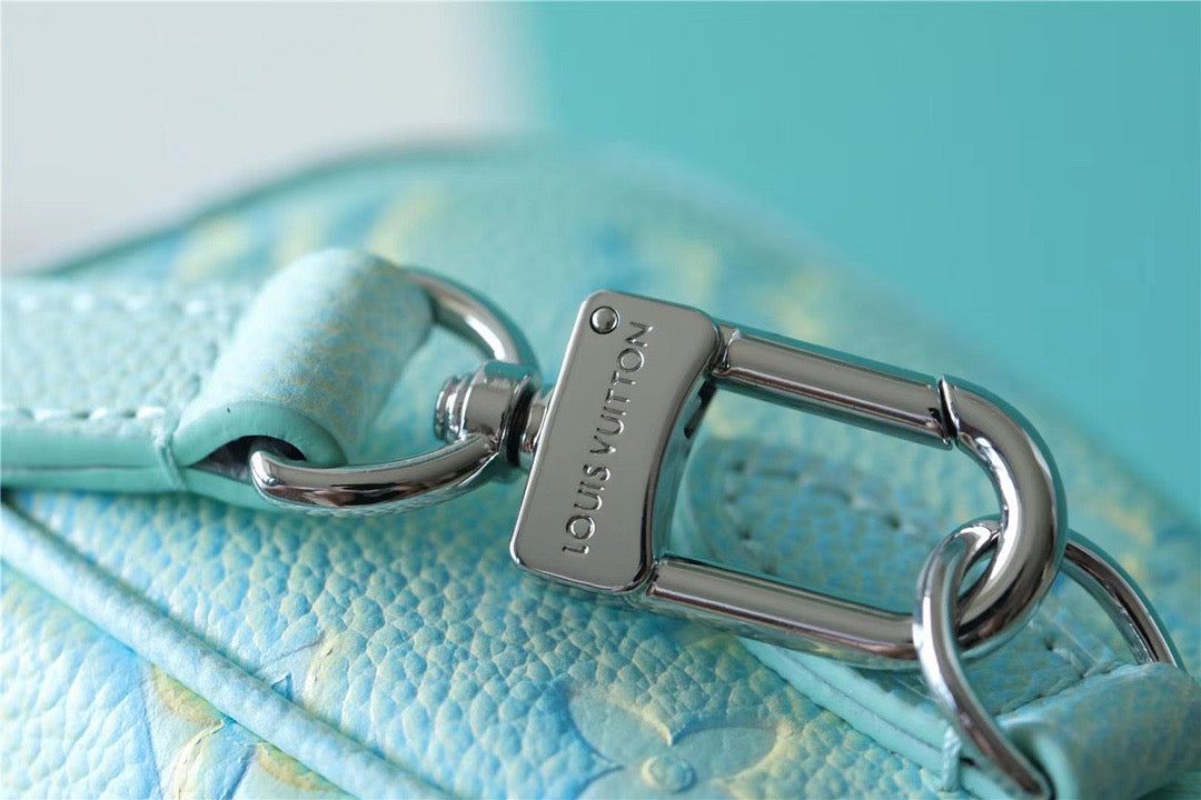 LV Nano Speedy Monogram Empreinte Vert D’eau Green For Women,  Shoulder And Crossbody Bags 16cm/6.3in LV 