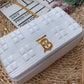 BB Quilted Medium Lola Bag Monogram White For Women, Bags 11in/28cm 80211061