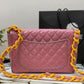 ChanelVinyl Classic PiNike and Yellow Shoulder bag For Women 29cm/11.5in