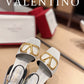 Valentino Garavani Strap Heeled Sandals With V Logo Signature Embellishment White For Women