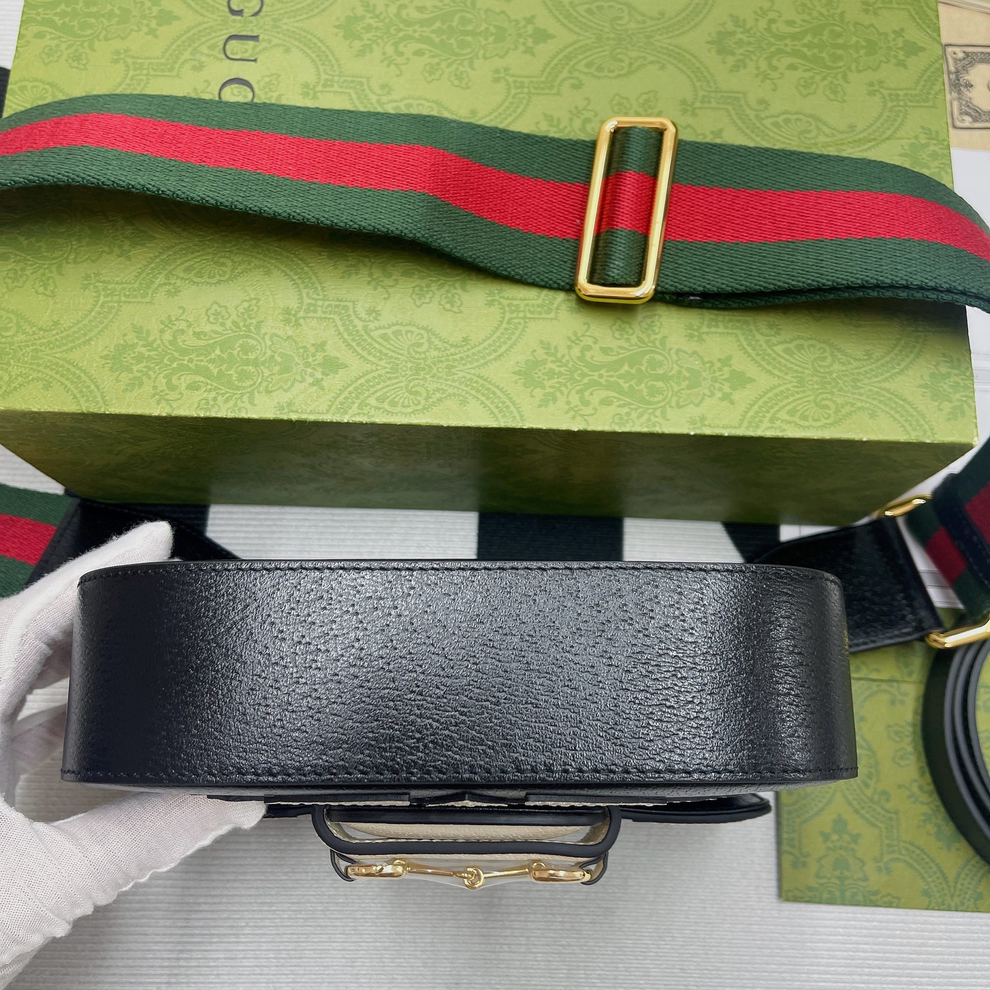 gg x Adidas Horsebit 1955 Mini Bag Black For Women, Women’s Bags 8.1in/21cm gg 658574 U3ZDG 8726