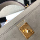 HM Kelly 19 Grey With Gold Toned Hardware Bag For Women, Handbags, Shoulder Bags 7.5in/19cm
