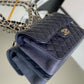 Chanel Classic Handbag 26cm Dark Blue For Women A01112