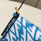 FI Mini Baguatte 1997 Blue Glazed Bag For Woman 19.5cm/7.5in