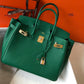 HM Birkin Green For Women Gold-Toned Hardware 11in/30cm