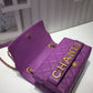 ChanelFront Logo Small Flap Bag Gold Hardware Purple For Women, Women’s Handbags, Shoulder Bags 8.2in/21cm AS1490