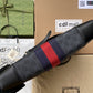 gg Black Messenger Black/Grey gg Supreme Canvas Blue And Red Web For Men 14in/35cm 474139 K5ICN 1095